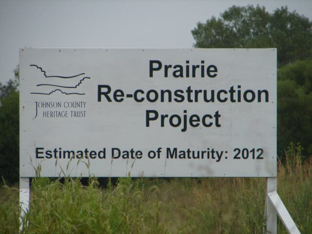 Prairie Reconstruction project sign