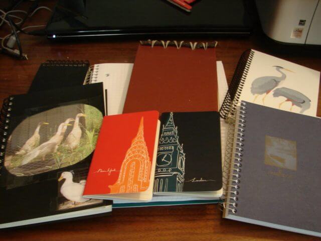 Notebooks on a desk
